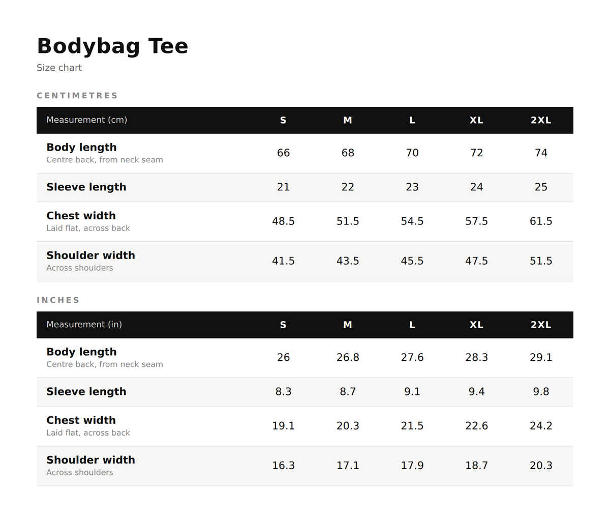 Product Size Guide